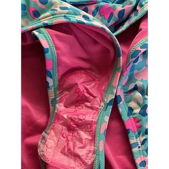 Lilly Pulitzer Delphie One Piece Swimsuit Blue Ibiza Hottie Dottie Ruffle 16 NEW - Picture 11 of 14